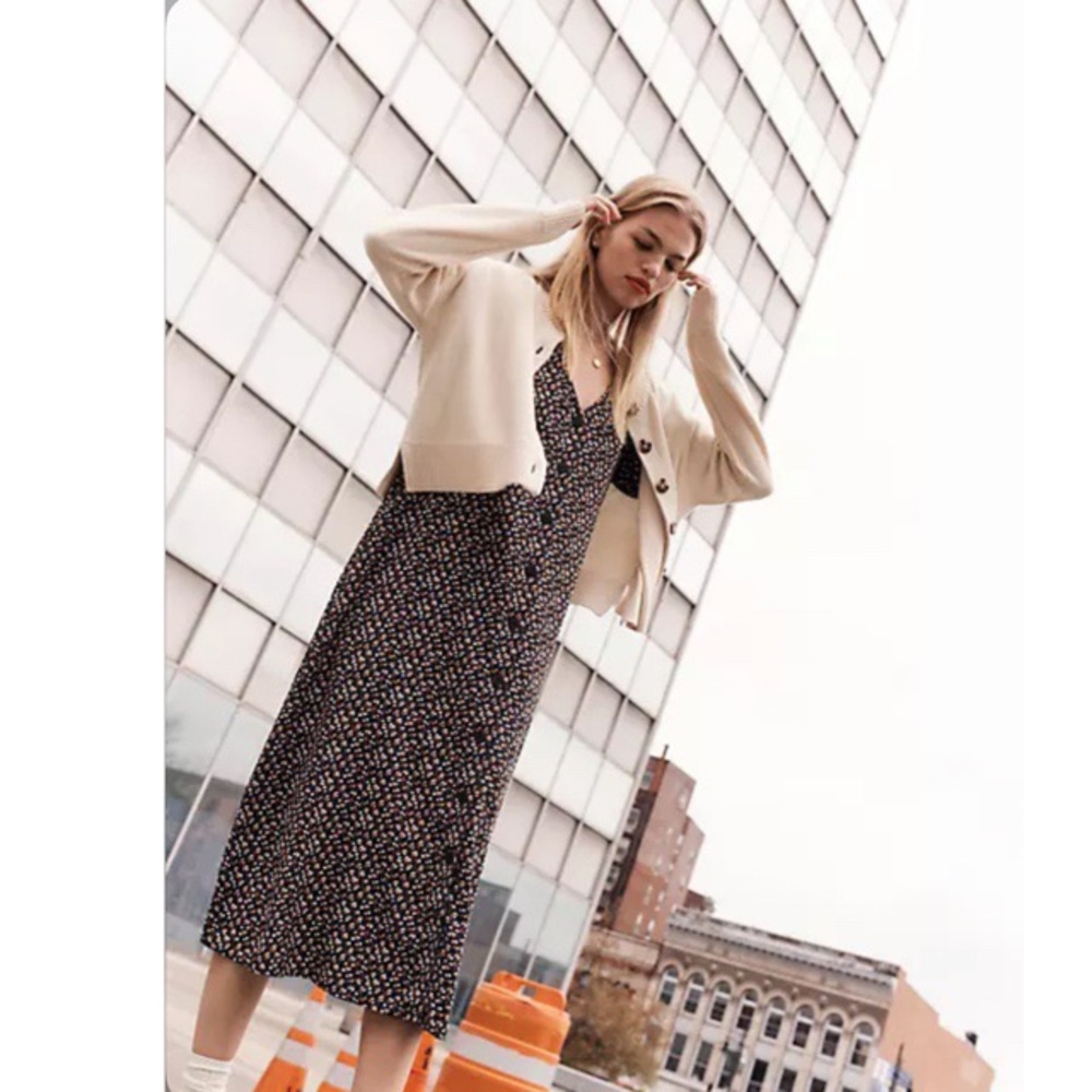 NWOT Madewell Floral Button Front Midi Dress in Adorable Ditsy size XXS